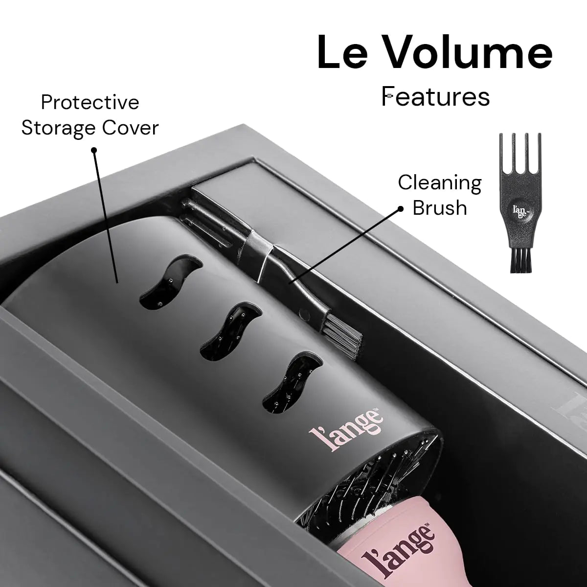 L'ANGE HAIR Le Volume 2-in-1 Titanium Blow Dryer Brush | Hot Air Brush in One with Oval Barrel | Hair Styler for Smooth, Frizz-Free Results for All Hair Types (Blush - 75 mm) (Blush - 75mm)
