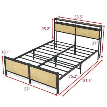 Iron Bed Frame, Metal Bed Frame, Wrought Iron Bed Frame, Iron Platform Bed Frame